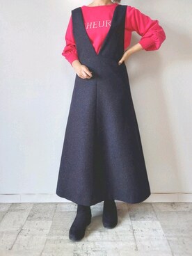「M.deux（エムドゥ）のアイテム」を使った、M.deux STAFF１さん（レディース・148cm）の冬コーディネート