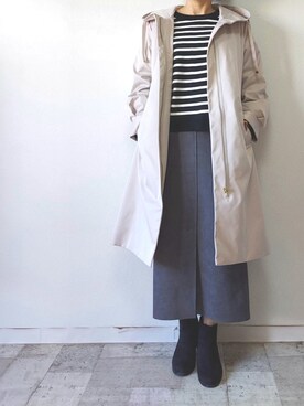 「M.deux（エムドゥ）のアイテム（マウンテンパーカー）」を使った、M.deux STAFF１さん（レディース・148cm）の冬コーディネート