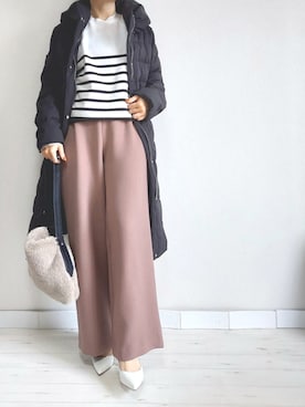 「M.deux（エムドゥ）のアイテム（ダウンジャケット/コート）」を使った、M.deux STAFF１さん（レディース・148cm）の秋コーディネート