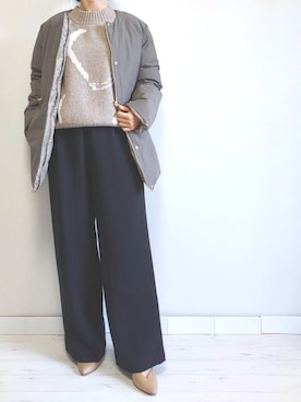 「M.deux（エムドゥ）のアイテム（ダウンジャケット/コート）」を使った、M.deux STAFF１さん（レディース・148cm）の冬コーディネート
