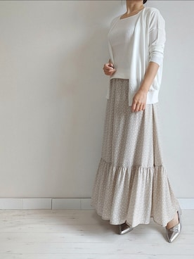 「M.deux（エムドゥ）のアイテム（スカート）」を使った、M.deux STAFF１さん（レディース・148cm）の夏コーディネート