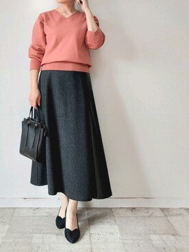 「M.deux（エムドゥ）のアイテム」を使った、M.deux STAFF１さん（レディース・148cm）の冬コーディネート
