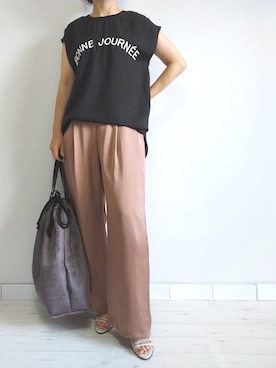 「M.deux（エムドゥ）のアイテム（パンツ）」を使った、M.deux STAFF１さん（レディース・148cm）の夏コーディネート