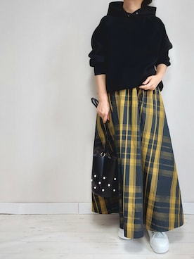 「M.deux（エムドゥ）のアイテム（パーカー）」を使った、M.deux STAFF１さん（レディース・148cm）の秋コーディネート