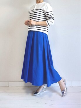 「M.deux（エムドゥ）のアイテム（スカート）」を使った、M.deux STAFF１さん（レディース・148cm）の春コーディネート
