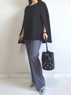 「M.deux（エムドゥ）のアイテム（パンツ）」を使った、M.deux STAFF１さん（レディース・148cm）の春コーディネート