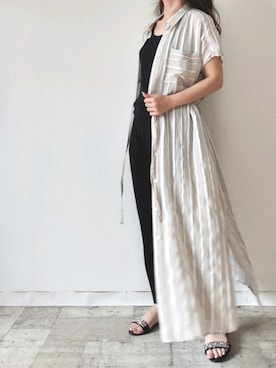 「アイテム（シャツワンピース）」を使った、M.deux STAFF１さん（レディース・148cm）の夏コーディネート