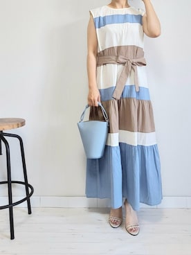 「M.deux（エムドゥ）のアイテム（ワンピース）」を使った、M.deux STAFF１さん（レディース・148cm）の夏コーディネート