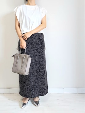 「M.deux（エムドゥ）のアイテム（Tシャツ/カットソー）」を使った、M.deux STAFF１さん（レディース・148cm）の夏コーディネート