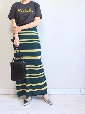 「M.deux（エムドゥ）のアイテム（Tシャツ/カットソー）」を使った、M.deux STAFF１さん（レディース・148cm）の春コーディネート