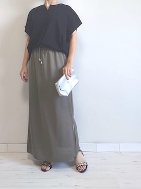 「M.deux（エムドゥ）のアイテム（Tシャツ/カットソー）」を使った、M.deux STAFF１さん（レディース・148cm）の夏コーディネート