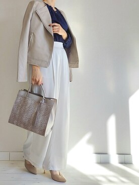 「M.deux（エムドゥ）のアイテム（その他パンツ）」を使った、M.deux STAFF１さん（レディース・148cm）の冬コーディネート