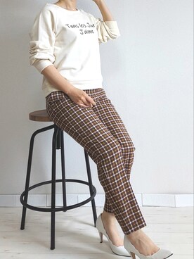 「M.deux（エムドゥ）のアイテム（Tシャツ/カットソー）」を使った、M.deux STAFF１さん（レディース・148cm）の春コーディネート