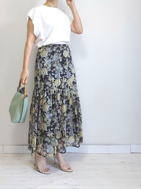 「M.deux（エムドゥ）のアイテム（Tシャツ/カットソー）」を使った、M.deux STAFF１さん（レディース・148cm）の夏コーディネート