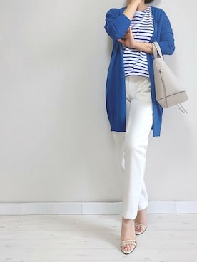 「M.deux（エムドゥ）のアイテム（パンツ）」を使った、M.deux STAFF１さん（レディース・148cm）の春コーディネート