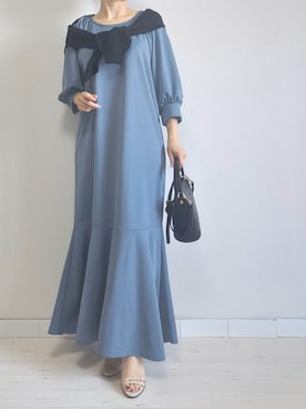 「M.deux（エムドゥ）のアイテム（ワンピース）」を使った、M.deux STAFF１さん（レディース・148cm）の春コーディネート