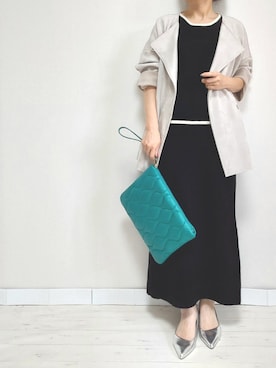 「M.deux（エムドゥ）のアイテム（ノーカラーコート）」を使った、M.deux STAFF１さん（レディース・148cm）の秋コーディネート
