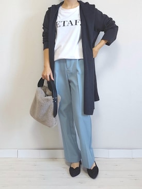 「M.deux（エムドゥ）のアイテム（カーディガン/ボレロ）」を使った、M.deux STAFF１さん（レディース・148cm）の秋コーディネート