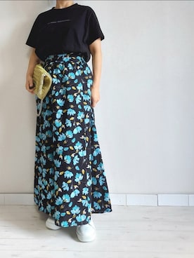 「M.deux（エムドゥ）のアイテム（スカート）」を使った、M.deux STAFF１さん（レディース・148cm）の夏コーディネート