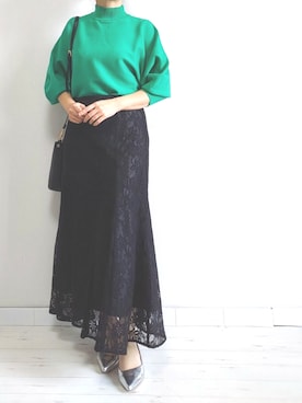 「M.deux（エムドゥ）のアイテム（スカート）」を使った、M.deux STAFF１さん（レディース・148cm）の冬コーディネート