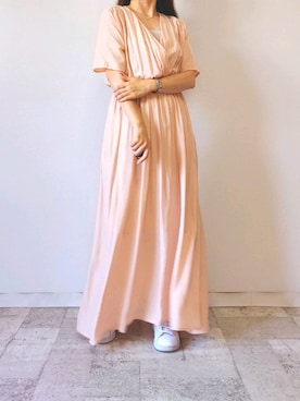 「M.deux（エムドゥ）のアイテム（ワンピース）」を使った、M.deux STAFF１さん（レディース・148cm）の夏コーディネート