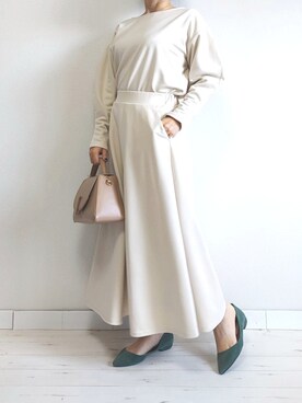 「M.deux（エムドゥ）のアイテム（Tシャツ/カットソー）」を使った、M.deux STAFF１さん（レディース・148cm）の冬コーディネート