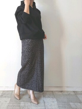 「M.deux（エムドゥ）のアイテム（Tシャツ/カットソー）」を使った、M.deux STAFF１さん（レディース・148cm）の冬コーディネート
