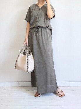 「M.deux（エムドゥ）のアイテム（Tシャツ/カットソー）」を使った、M.deux STAFF１さん（レディース・148cm）の夏コーディネート