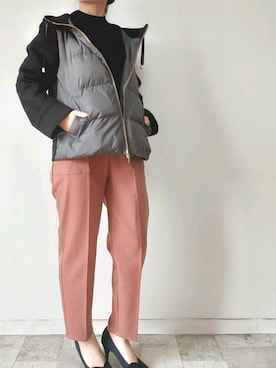「M.deux（エムドゥ）のアイテム（ダウンジャケット/コート）」を使った、M.deux STAFF１さん（レディース・148cm）の冬コーディネート