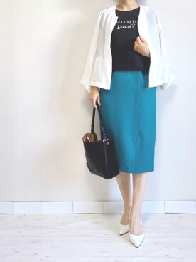 「M.deux（エムドゥ）のアイテム（ブルゾン）」を使った、M.deux STAFF１さん（レディース・148cm）の春コーディネート