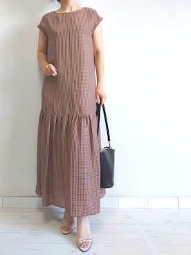 「M.deux（エムドゥ）のアイテム（ワンピース）」を使った、M.deux STAFF１さん（レディース・148cm）の夏コーディネート