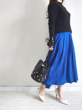 「M.deux（エムドゥ）のアイテム（スカート）」を使った、M.deux STAFF１さん（レディース・148cm）の春コーディネート