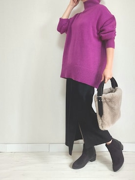 「M.deux（エムドゥ）のアイテム」を使った、M.deux STAFF１さん（レディース・148cm）の秋コーディネート