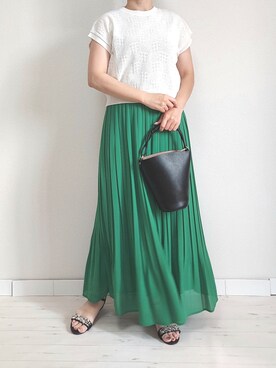 「M.deux（エムドゥ）のアイテム（トップス）」を使った、M.deux STAFF１さん（レディース・148cm）の夏コーディネート