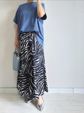 「M.deux（エムドゥ）のアイテム（スカート）」を使った、M.deux STAFF１さん（レディース・148cm）の夏コーディネート