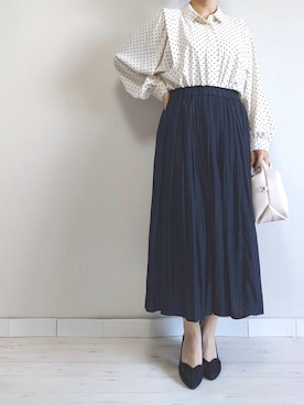 「M.deux（エムドゥ）のアイテム（スカート）」を使った、M.deux STAFF１さん（レディース・148cm）の春コーディネート