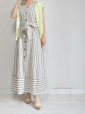 「M.deux（エムドゥ）のアイテム（ワンピース）」を使った、M.deux STAFF１さん（レディース・148cm）の春コーディネート