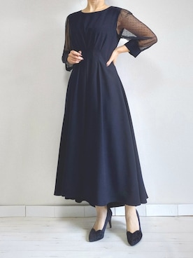 「M.deux（エムドゥ）のアイテム（ワンピース）」を使った、M.deux STAFF１さん（レディース・148cm）の冬コーディネート