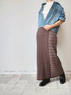 「抜き襟」｜「アイテム（ジャケット/アウター）」を使った、M.deux STAFF１さん（レディース・148cm）の秋コーディネート