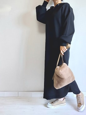 「M.deux（エムドゥ）のアイテム（ワンピース）」を使った、M.deux STAFF１さん（レディース・148cm）の秋コーディネート