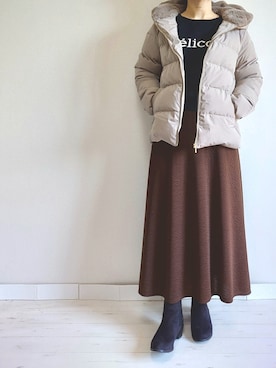 「M.deux（エムドゥ）のアイテム（ダウンジャケット/コート）」を使った、M.deux STAFF１さん（レディース・148cm）の秋コーディネート