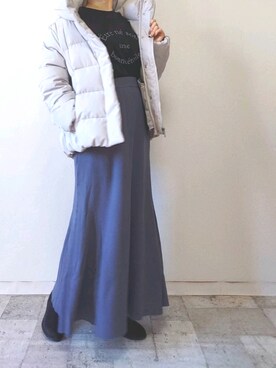 「M.deux（エムドゥ）のアイテム（ダウンジャケット/コート）」を使った、M.deux STAFF１さん（レディース・148cm）の冬コーディネート