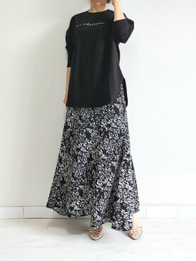 「M.deux（エムドゥ）のアイテム（Tシャツ/カットソー）」を使った、M.deux STAFF１さん（レディース・148cm）の春コーディネート