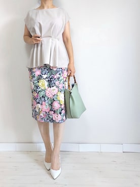「M.deux（エムドゥ）のアイテム（Tシャツ/カットソー）」を使った、M.deux STAFF１さん（レディース・148cm）の夏コーディネート