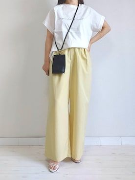 「M.deux（エムドゥ）のアイテム（パンツ）」を使った、M.deux STAFF１さん（レディース・148cm）の春コーディネート