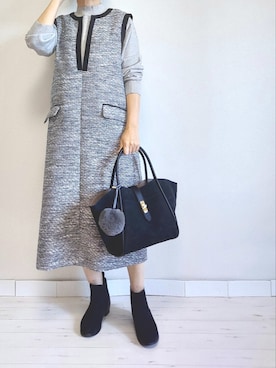「M.deux（エムドゥ）のアイテム（ワンピース/ドレス）」を使った、M.deux STAFF１さん（レディース・148cm）の秋コーディネート