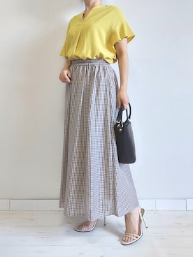 「M.deux（エムドゥ）のアイテム（スカート）」を使った、M.deux STAFF１さん（レディース・148cm）の夏コーディネート