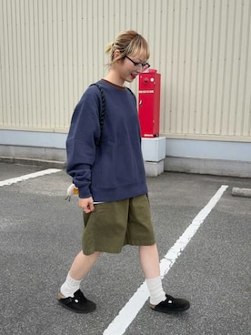 「Champion（チャンピオン）のアイテム」を使った、Uさん（レディース・155cm）の秋コーディネート