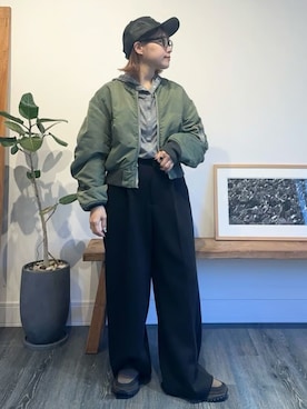 「AVIREX（アヴィレックス）のアイテム」を使った、Uさん（レディース・151cm）の秋コーディネート