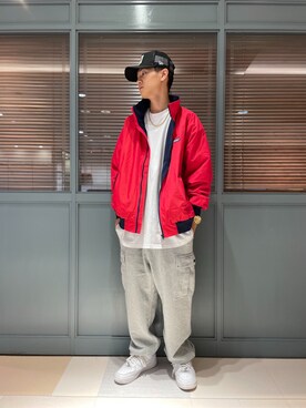 「XLARGE（エクストララージ）のアイテム（ナイロンジャケット）」を使った、伊藤　優友さん（メンズ・176cm）の秋コーディネート